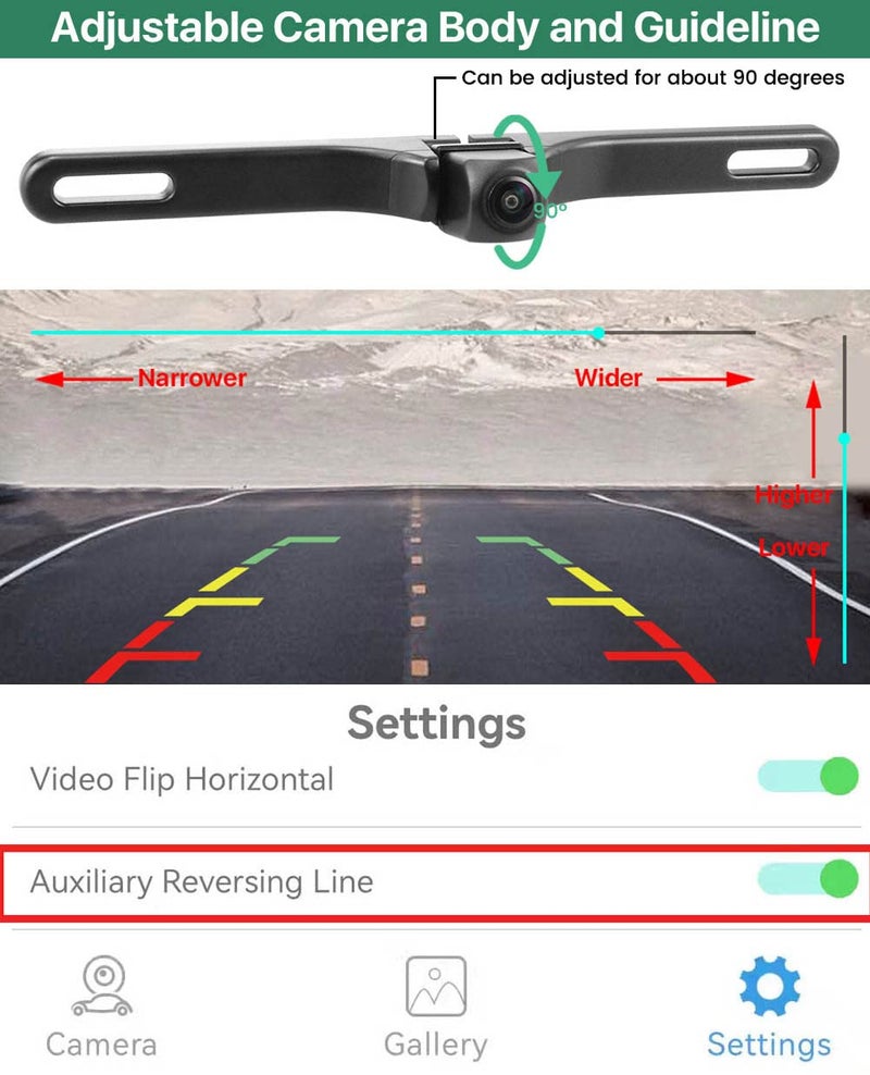GreenYi WiFi Car Backup Camera, GreenYi 5G 720P HD Car License Plate Rear/Front View Reverse Camera for iPhone iPad Android Smart Phones Tablets Which Support Double Band WiFi - Image 4